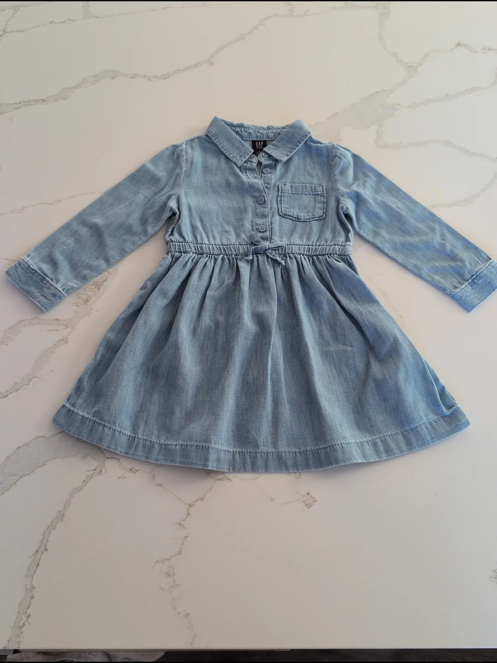 GAP Light Blue Denim Shirt-Style Dress for Girls